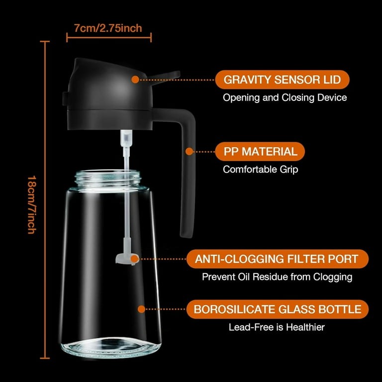 2 in 1 Glass Oil Spray Dispenser 450 ml